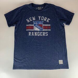 New York Rangers NHL Navy Blue Original Retro Brand Short Sleeve Shirt